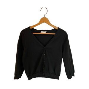 Cloudchaser Black Button Up Crop Top Cardigan Size XL
